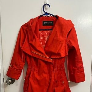 Guess orange raincoat